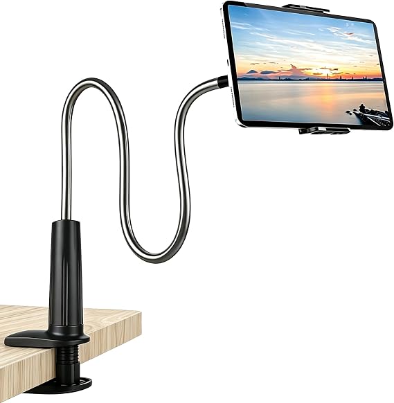 Gooseneck Tablet Holder, Flexible Tablet Stand,Lazy Arm Tablets Mount 360 Adjustable Holder Clamp Bracket Bed for iPad Smartphone 4.7-10.1''