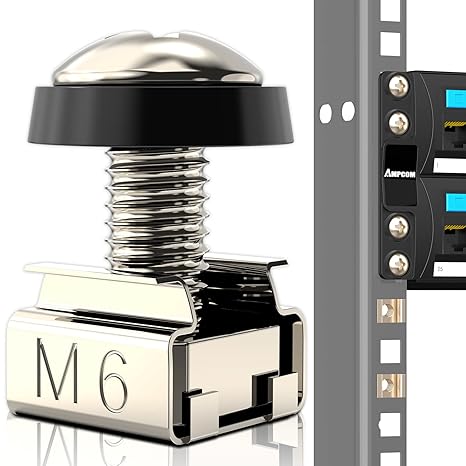 AMPCOM 100-Set M616mm Cage Nuts for Rack Mount Server Cabinet, Server, Router and Switch