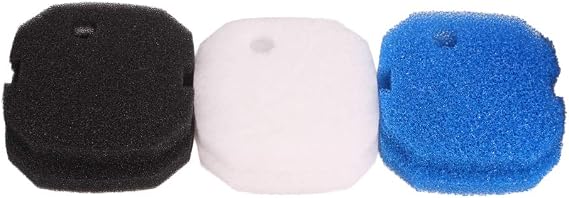 Compatible Foam Filter Pad Set for AquaOne Aqua One AQUIS 1200/1250 and 1000/1050 (2x Wool Pad, 2x Black Fine and 2x Blue Coarse)