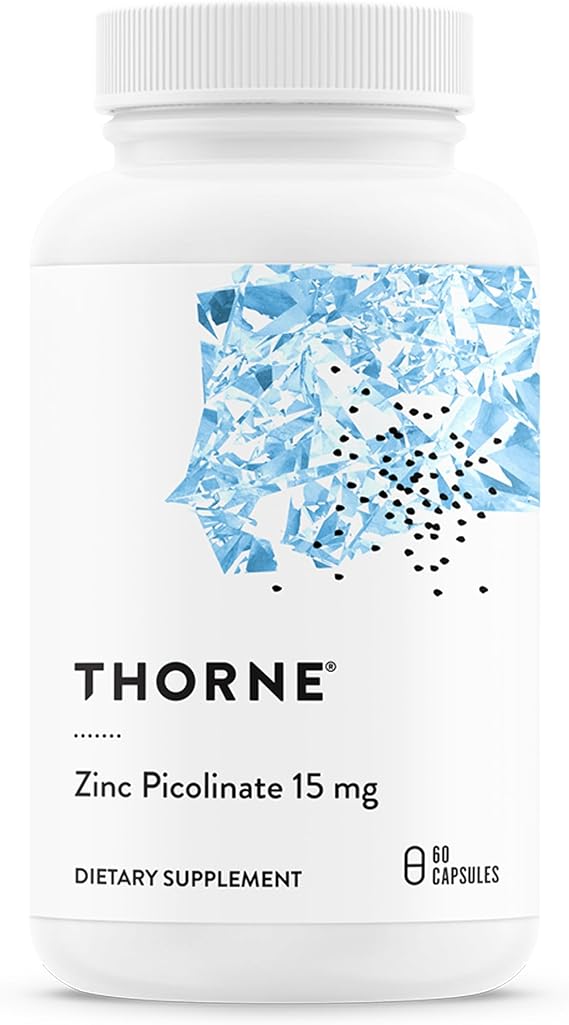 Thorne Zinc Picolinate 15mg, 60 Capsules | Absorbable Zinc Supplement, Supports Immune, Eye and Reproductive Health