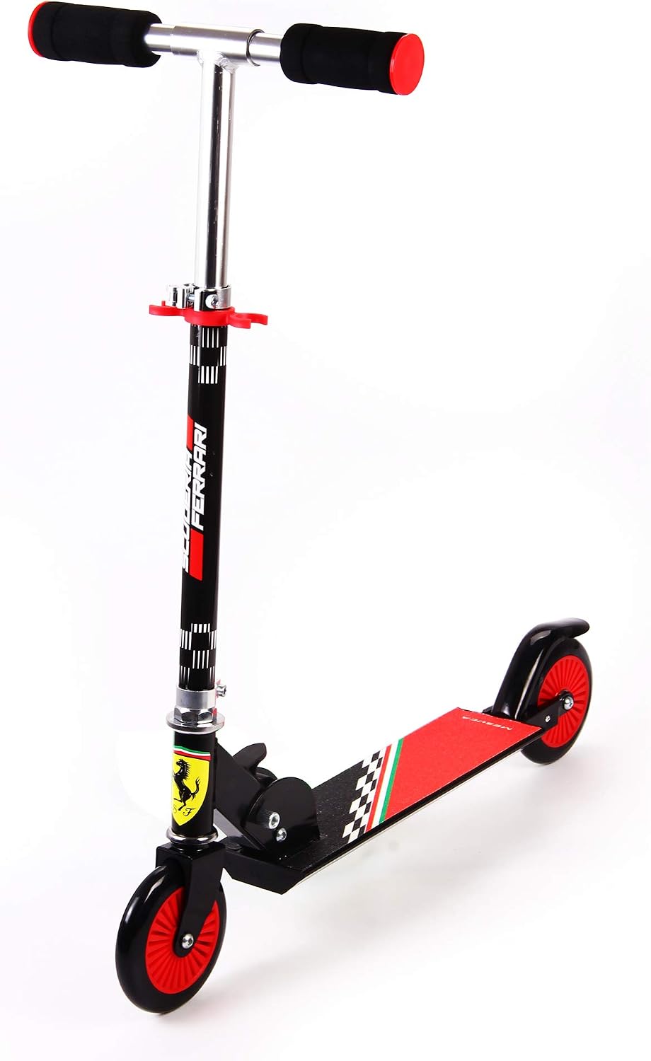 DAKOTT Ferrari Kick-Scooter for Kids, Foldable Scooter Portable Scooter Adjustable Height Kids Scooter for Boys Girls Age 3-10