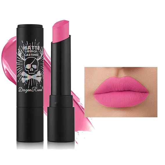 Pink Matte Lipstick, Long Lasting Velvety, Intense Color, High Pigment, Waterproof Lip Gloss for Women (05# Pink)