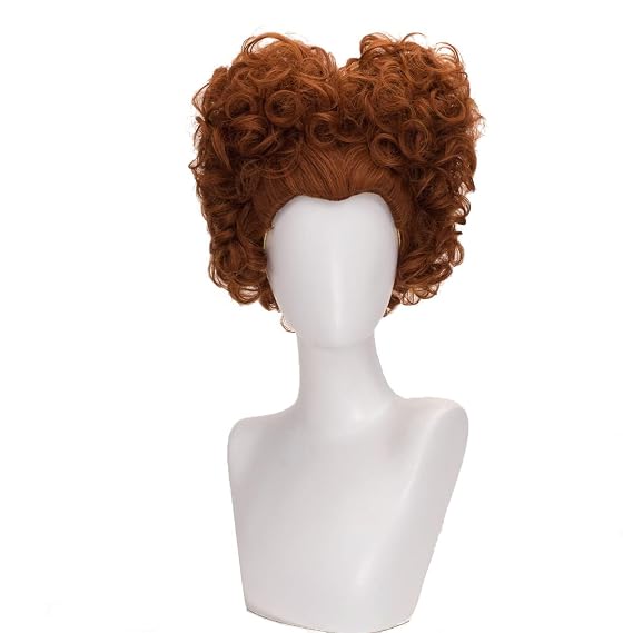 Brown Hearts Wig with Teeth for Women Halloween Cosplay Costume