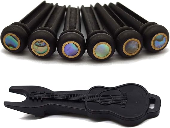 Ebony Guitar Pins Inlaid Abalone Dot Acoustic Guitar Parts