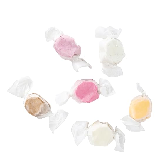 Taffy Town Salt Water Simply Taffy Bulk Mix - 5lbs - Individually Wrapped, Old Fashioned, Soft, Chewy & Creamy Gourmet Taffy Candy Bulk for Party Favors & Goodie Bags - Gluten-free & Peanut-free