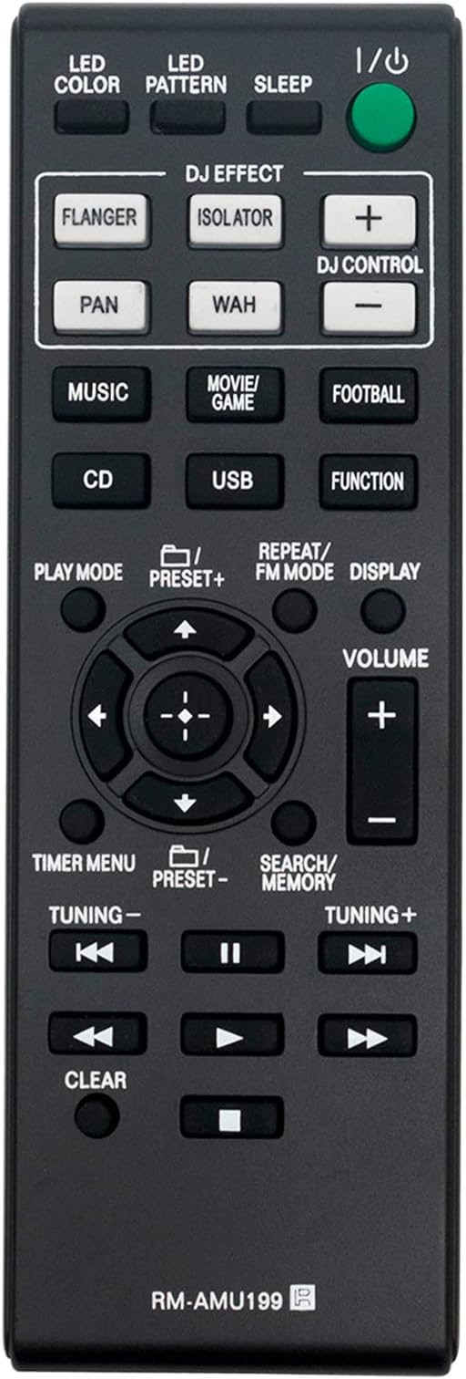 RM-AMU199 Replacement Remote Commander fit for Sony Audio Music System