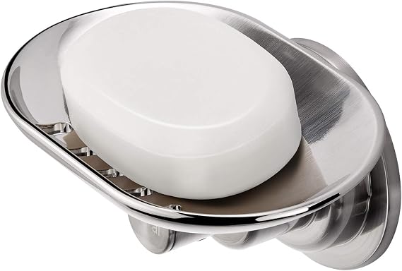 JiePai Suction Cup Soap Dish, Shower Soap Holder for Bathroom Kitchen
