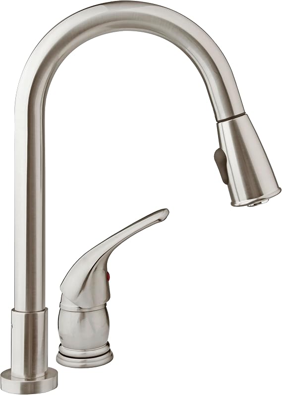 Dura Faucet DF-NMK503-SN RV Pull-Down Kitchen Sink Faucet (Satin Nickel)