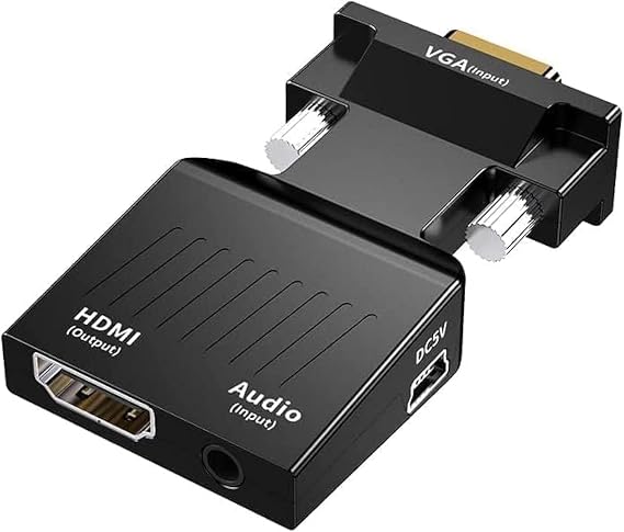 VGA to HDMI Adapter Converter with Audio AUX Cable 1080P 60Hz Resolution with Audio Support for Computer, PC, Laptop, Monitor, Beamer, HDTV UVM
