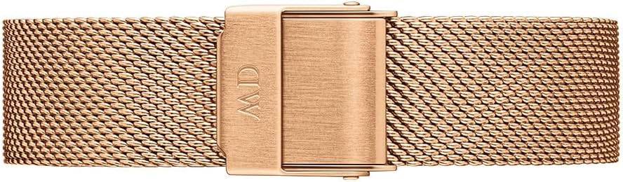 Daniel Wellington Petite Rose Gold Watch Strap - 12mm Mesh Metal Watch Band for Women, 316L Stainless Steel, Soft & Lightweight, PVD Plated Rose Gold, Sliding Clasp