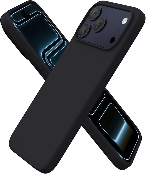 HARVORTEZ iPhone 17 Pro Max Kılıf 6.9" ile Uyumlu Premium Sıvı Silikon Kılıf - Yumuşak Dokulu, Mikrofiber Kadife Astarlı, 3 Katmanlı Darbe Emici Sert Kapak - Siyah