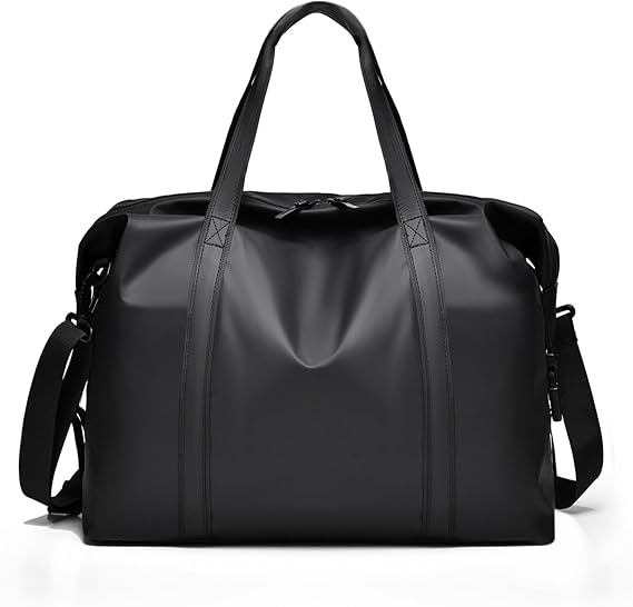 Travel Duffle Bag for Spirit Airlines Personal Item Bag 18x14x8, PU Leather Carry on Tote Bag with Shoulder Strap, Weekender Bag for Men and Women