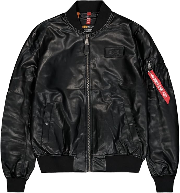 ALPHA INDUSTRIES Men's Alpha Industries Ma-1 Vf Vegan Leather Leather Jacket for Men Leather Jacket (pack of 1)
