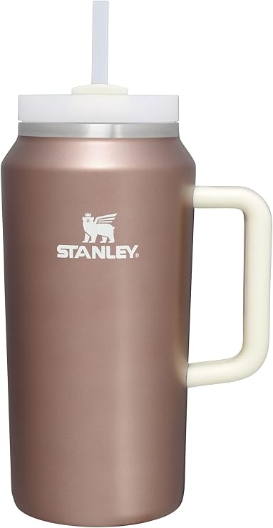 Stanley Quencher H2.0 Tumbler with Handle & Straw 64 oz | Flowstate 3-Position Lid | Large Capacity for Travel & Sports | Insulated Stainless Steel Cup | BPA-Free | Rose Quartz Glow