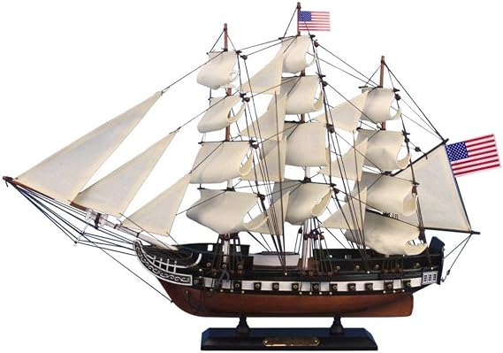 Hampton Nautical Wooden USS Constitution Tall Model Ship, 24" , Brown
