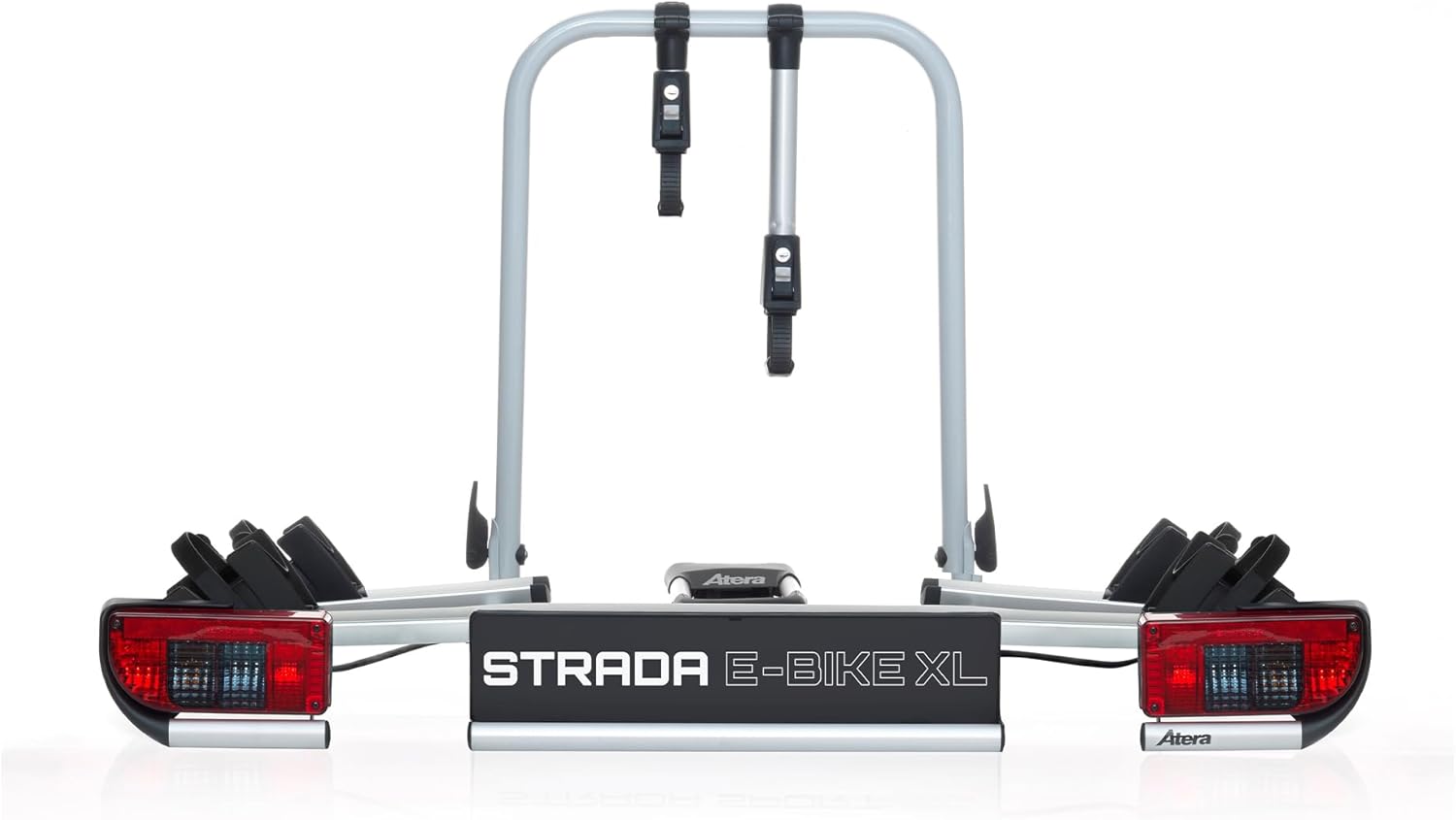 Atera 022696 Strada E-Bike XL Car Bicycle Carrier Extra Wide with Rear Lights for 2 Bicycles Silver