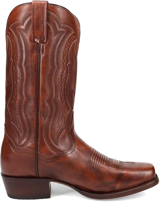 Dan Post Boots Mens Wade Embroidered Square Toe Casual Boots Mid Calf - Brown