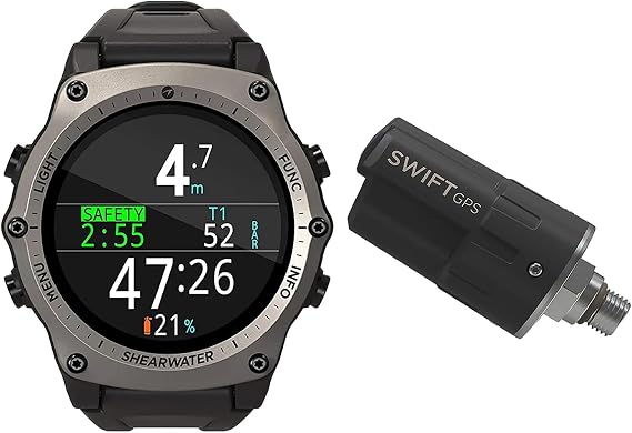 Shearwater Teric Dive Computer with GPS Transmitter, Silver