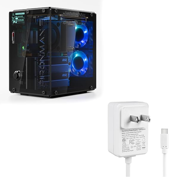 Pironman 5-MAX Dual NVMe M.2 SSD PCIe PC Case with 27W PD Power Supply for Raspberry Pi 5