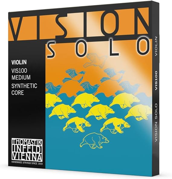 Thomastik-Infeld Vision Solo Violin Strings - High-Tech Synthetic Core for Smooth Bowing and a Quick Response - String Set Includes VIS01 VIS02 VIS03 VIS04 - Made in Vienna