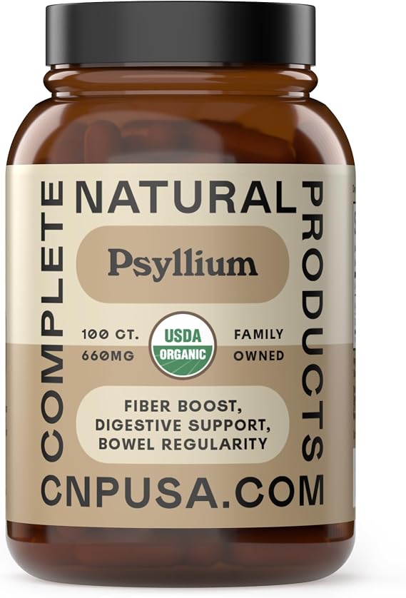 CNP | Organic Psyllium Husk Capsules 660mg - Fiber Caps, Colon Cleanse Aid | Organic psyllium husk capsules for fiber, digestive regularity and colon cleanse support; vegetarian, gluten free daily caps