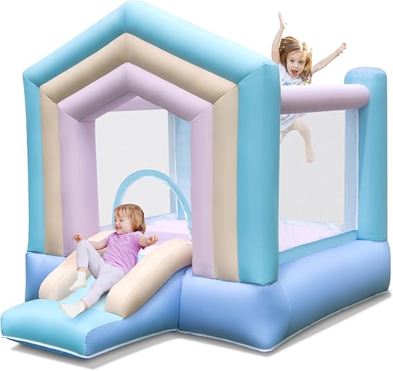 BOUNTECH Inflatable Bounce House, Dream Cotton Bouncy House for Kids Aged 3+ Family Fun with Large Jumping Area, Slide, Toddler Bounce House for Boys Girls Indoor Outdoor Backyard Birthday Party Gifts