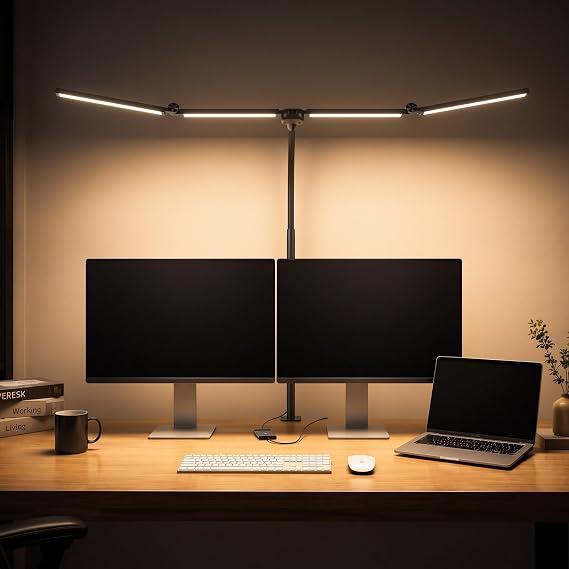 LED Desk Lamps for Home Office,Smart Adjustable Swing Arm Desk Lamp with Clamp,Gooseneck Tall Clip on Desk Light for Sewing,Reading,Drawing,Workbench,Study,Screen,Crafting,Monitor Architect,Computer