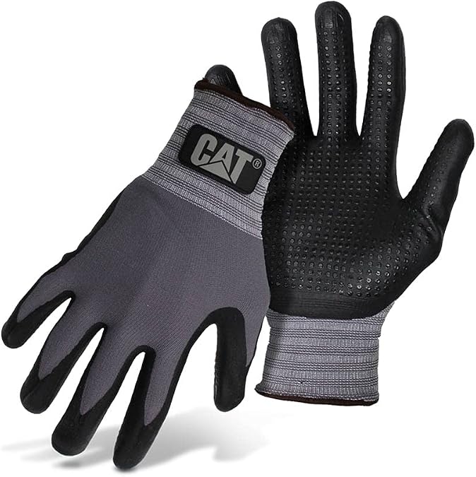 CAT Unisex Adult Nitrile Dipped Extended Knit Wrist Work Gloves