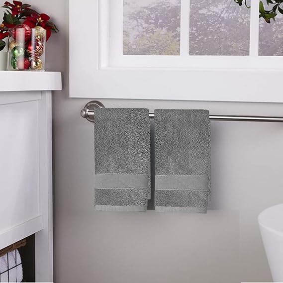 Lchkrep Cotton Hand Towels 2 Pack, Salon Thick Bath Hand Towel,Gym Towel 14" x 30", Face Cloth, Soft and Absorbent Washcloths Set for Home Bathroom Hotel (Gray)...