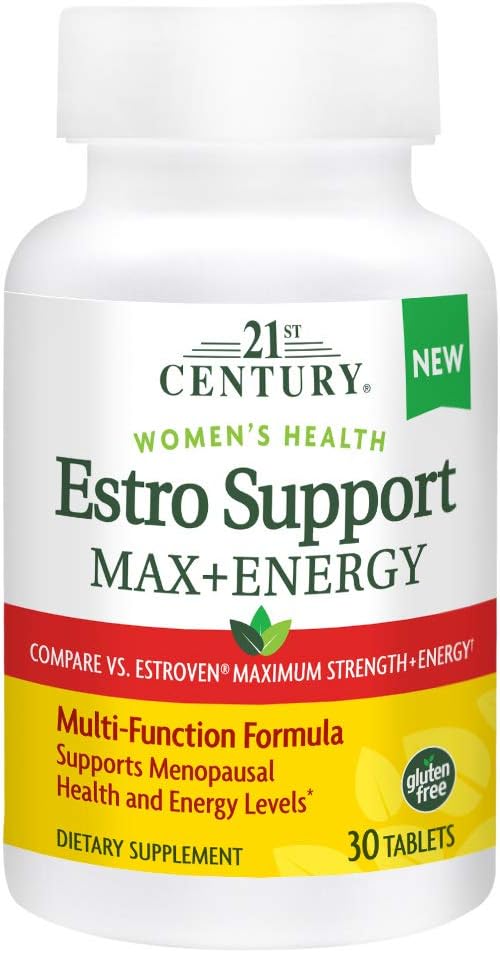 21st Century Estro Support Max + Energy Vegetarian Capsules, 30 Count