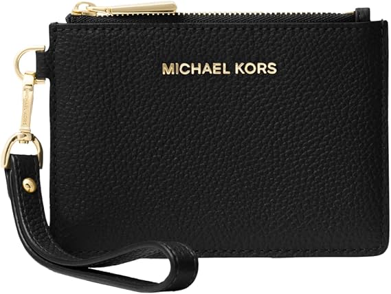 Michael Kors Women's Jet Set Small Coin Purse, Gold-Tone Hardware/Black, One Size