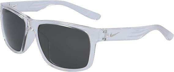 Nike Cruiser Square Sunglasses, Crystal Clear/Grey, 59 mm