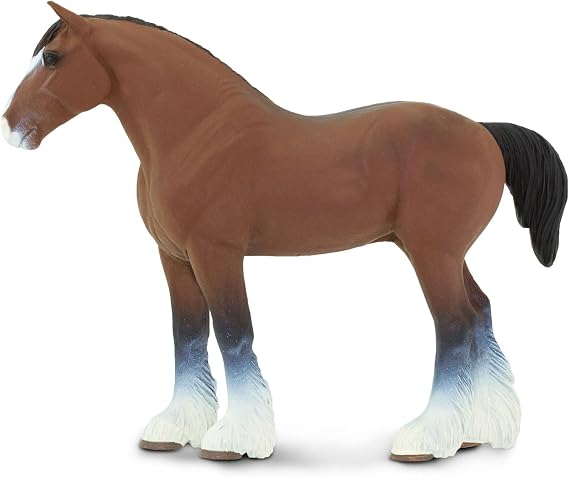 Safari Ltd. Clydesdale Stallion Figurine - Lifelike 5.5" Horse Figure - Educational Toy for Boys, Girls, and Kids Ages 3+