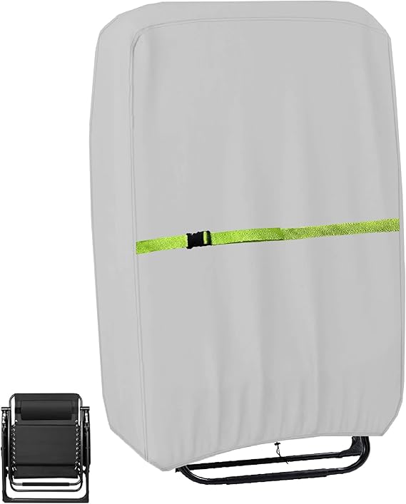 Garden Zero Gravity Folding Chair Covers, 600D Patio Reclining Chair Cover Waterproof 1 Pack, Outdoor Patio Sun Lounger Cover With Storage Bag, 72Wx36Dx110Hcm