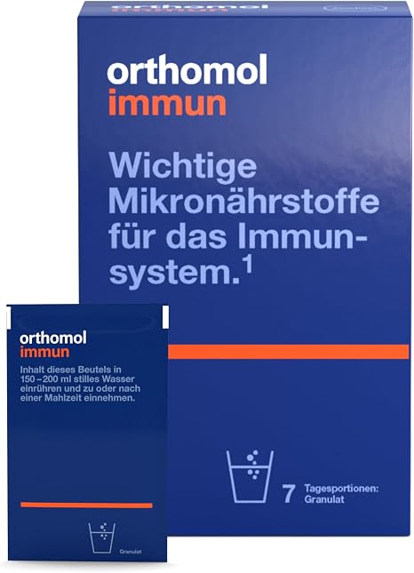 Orthomol Immune granules: 25 important nutrients to support the immune system* including vitamin C vitamin D and zinc as a contribution to a normal function of the immune system 7 daily servings