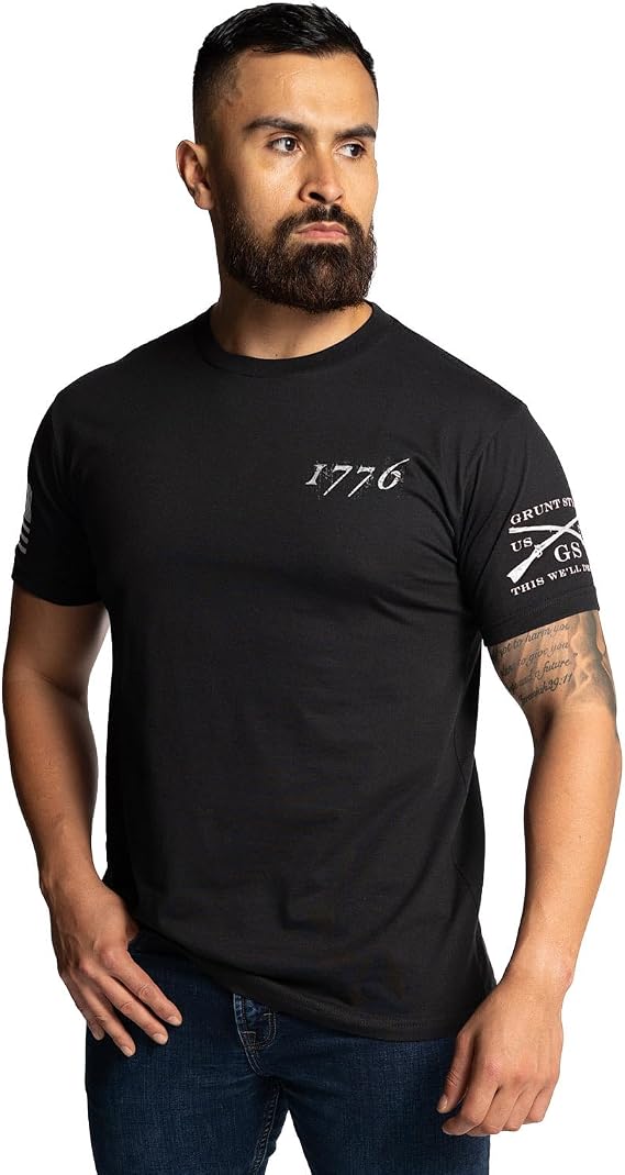 Grunt Style American 1776 Flag Men's Graphic Tee