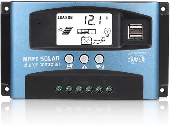 Solar Charge Controller - MPPT 40/50/60/100A USB Dual LCD Display Solar Charge Controller 12V 24V(60A)