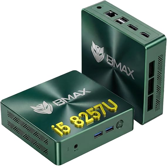 Bmax Mini PC Micro Desktop Computer, Intel Core i5-8257U (Beats N100/N97/N150/4300U/10110U) 16GB DDR4 RAM 512GB SATA SSD, Support 64GB/4TB Expansion, WiFi 6, Dual 4K HDMI/DP, Win 11 Pro,B6 Turbo