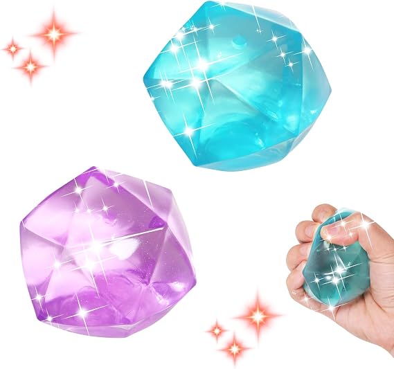 2pcs Masonry Ice Squishy Stress Balls-Stress Cube -Diamond Anxiety Relief