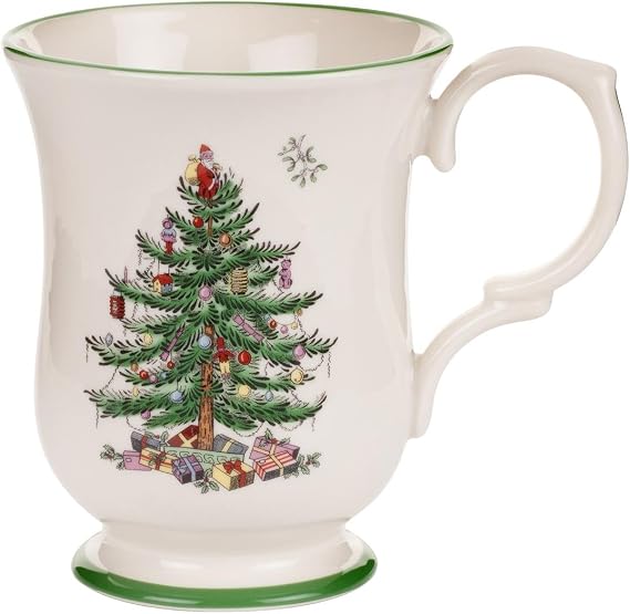 Spode Christmas Tree Christmas Tree Romantic-Shaped Footed Mug 12 Oz