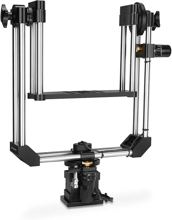 PROAIM Explorer Pro 2-Axis Motorized Pan Tilt Head w/ 12v Joystick for Jib Crane. Enhanced Rotational Force & Speed. Precise Controlled Moves, Stainless Steel Made, Payload 10kg/22lb (PT-EXPR-02)