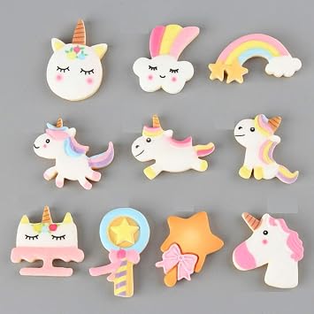 100Pcs Slime Charms Cute Mixed Candy Sweet Pony Pattern Cloud Rainbow Resin Flatback Slime Beads Making Supplies for DIY Craft Making Ornament Scrapbooking Phone Case DIY