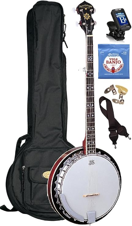 Oscar Schmidt 5-String Banjo With Heavy Duty Padded Gig Bag