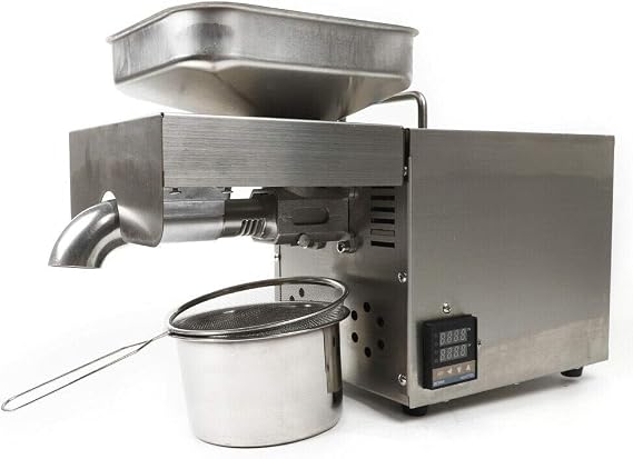 Automatic Oil Press Machine, 610W Canola Oil Press Extractor Castor Oil Presser Cold Hot Pressing Machine, Organic Oil Press for Peanut Kernels, Sunflower Seeds, Tea Seeds, Walnut Kernels