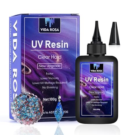 UV Resin 100g Crystal Clear Hard UV Resin for Jewelry Making Pendants Earrings Necklace Bracelets Nail Art Supplies