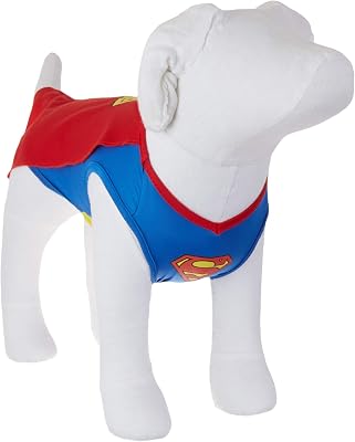 DC Comics Superman Dog Costume, Extra Small XS | Superhero Costume for Dogs | Red and Blue Dog Halloween Costumes for Small Dogs with Superman Cape | See Sizing Chart for Details