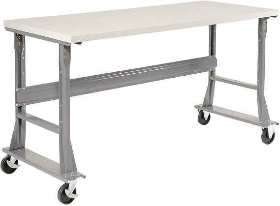 Global Industrial Mobile Fixed Height Workbench, ESD Safety Edge, 48" W x 30" D, Gray