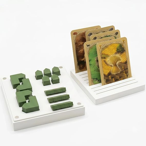 Magnetic Travel Case & Board Organizer for Catan Premium Compact Storage Box Compatible with Settlers of Catan Secured Hex Tile Holder & Dice Tray (Case Only, Pieces Not Included)