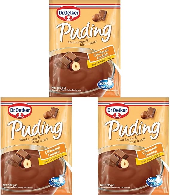 Dr. Oetker Pudding Chocolate Hazelnut Flavored 102 Gr 3 pack