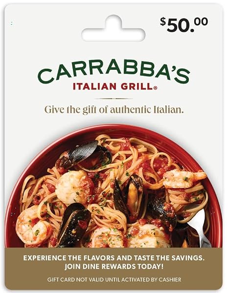 Carrabba's Italian Grill Restaurant Physical Gift Card